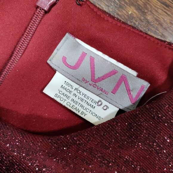 JVN Homecoming Prom Retro 70's Glam Y2K Bell Sleeve Glitter Dress Burgundy XS - Picture 6 of 14